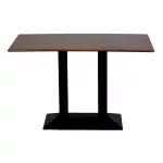 Turin Metal Base Rectangle Dining Table with Laminate Top in Walnut - Image 2