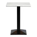 Turin Metal Base 600mm Square Poseur Table with Laminate Top in Marble - Image 2