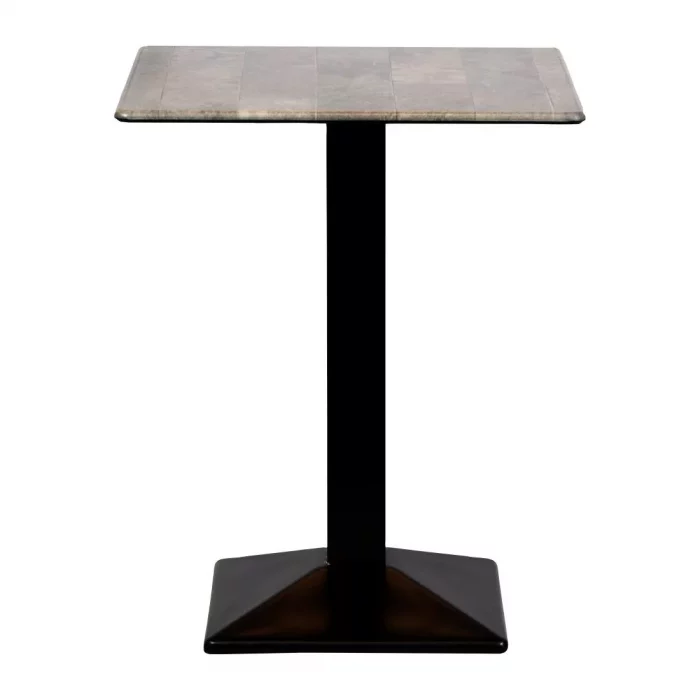 Turin Metal Base 600mm Square Poseur Table with Laminate Top in Concrete - Image 1