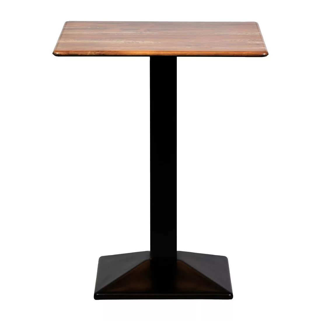cz828_new23-1.jpg Turin Metal Base 600mm Square Poseur Table w/Laminate Top in Planked Oak - Image 1