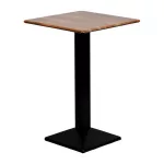 Turin Metal Base 600mm Square Poseur Table w/Laminate Top in Planked Oak - Image 2