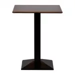 Turin Metal Base 600mm Square Poseur Table with Laminate Top in Walnut