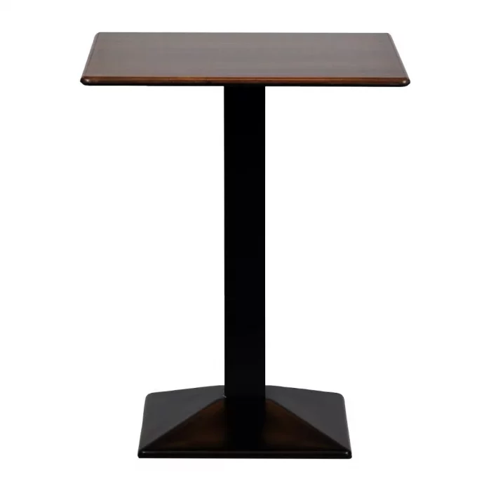 Turin Metal Base 600mm Square Poseur Table with Laminate Top in Walnut - Image 1