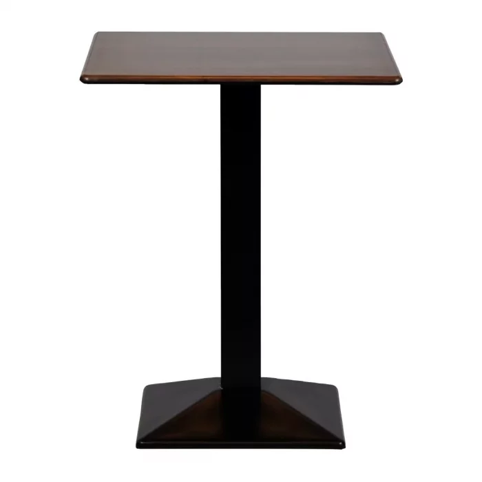 Turin Metal Base 700mm Square Poseur Table with Laminate Top in Walnut - Image 1
