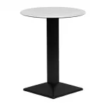 Turin Metal Base 600mm Round Poseur Table with Laminate Top in Marble - Image 2