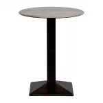 Turin Metal Base 600mm Round Poseur Table with Laminate Top in Concrete