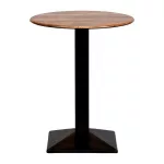 Turin Metal Base 600mm Round Poseur Table w/Laminate Top in Planked Oak