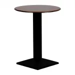 Turin Metal Base 600mm Round Poseur Table with Laminate Top in Walnut - Image 2