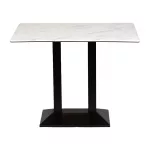Turin Metal Base Rectangle Poseur Table with Laminate Top in Marble