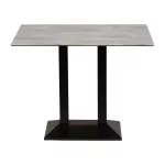 Turin Metal Base Rectangle Poseur Table with Laminate Top in Concrete