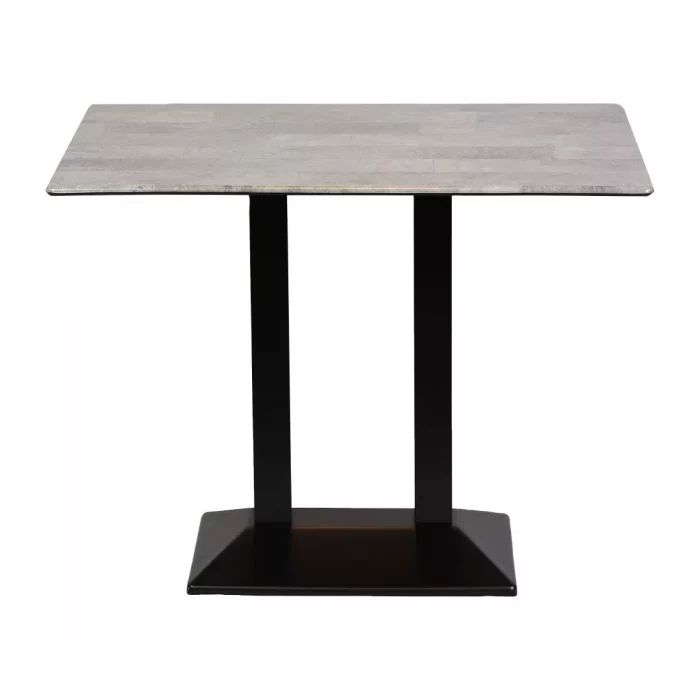 Turin Metal Base Rectangle Poseur Table with Laminate Top in Concrete - Image 1