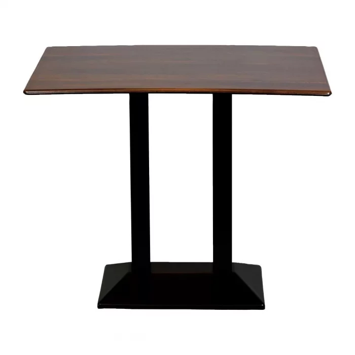 Turin Metal Base Rectangle Poseur Table with Laminate Top in Walnut - Image 1