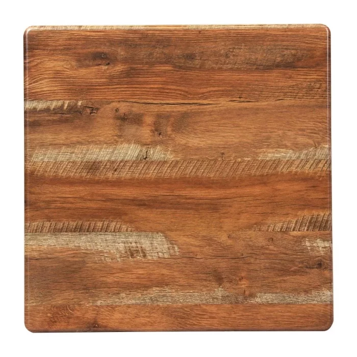 Square Laminate Table Top Planked Oak 600mm - Image 1