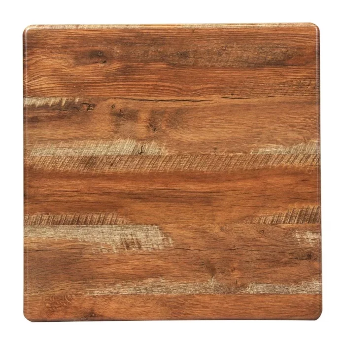 Square Laminate Table Top Planked Oak 700mm - Image 1