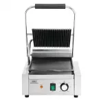 Nisbets Essentials Single Cast Iron Plate Contact Grill (Ribbed/Flat) - 1.8kW - Image 3