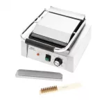 Nisbets Essentials Single Cast Iron Plate Contact Grill (Ribbed/Flat) - 1.8kW - Image 6