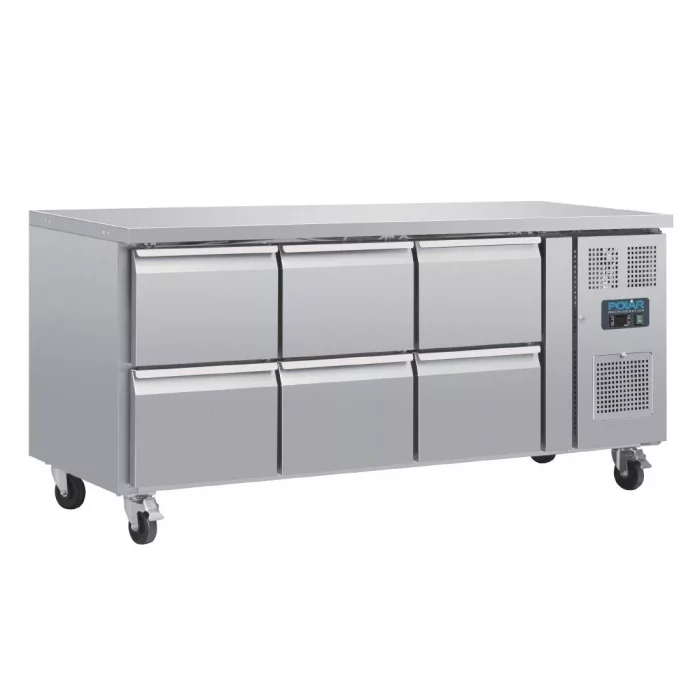 Polar U-Series Six Drawer Gastronorm Counter Fridge - Image 1