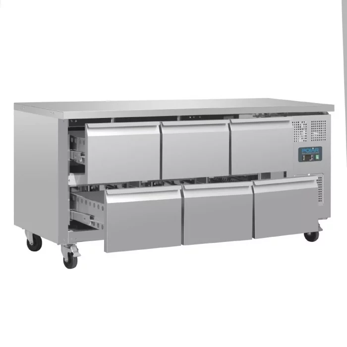 Polar U-Series Six Drawer Gastronorm Counter Fridge - Image 7