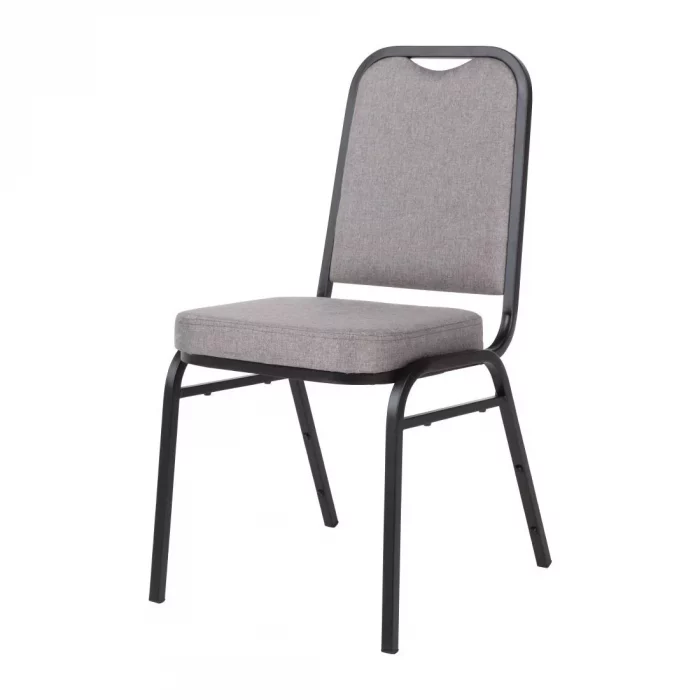 Bolero Square Back Banquet Chairs Black & Grey (Pack of 4) - Image 2