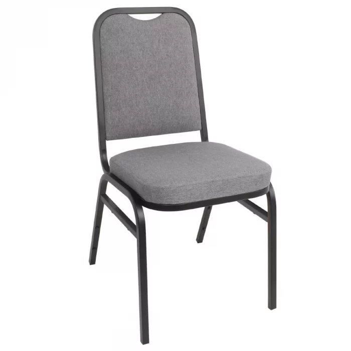 Bolero Square Back Banquet Chairs Black & Grey (Pack of 4) - Image 1