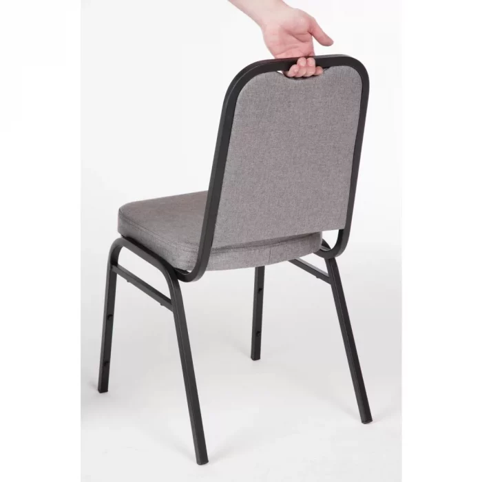 Bolero Square Back Banquet Chairs Black & Grey (Pack of 4) - Image 4