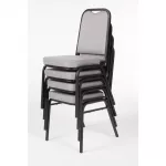 Bolero Square Back Banquet Chairs Black & Grey (Pack of 4) - Image 5
