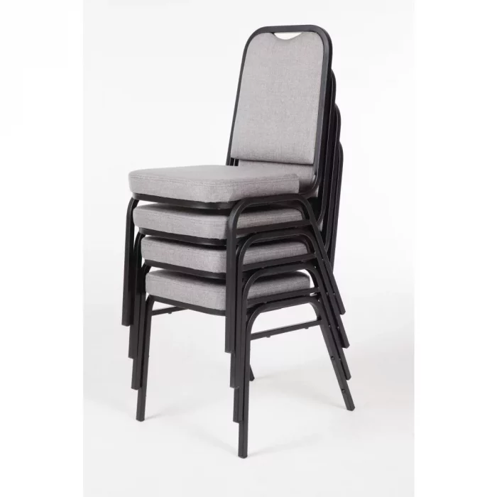 Bolero Square Back Banquet Chairs Black & Grey (Pack of 4) - Image 5