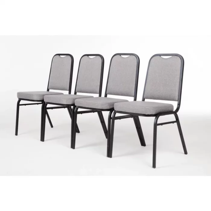 Bolero Square Back Banquet Chairs Black & Grey (Pack of 4) - Image 6