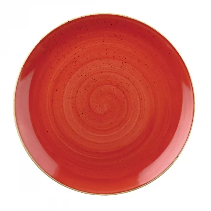 Churchill Stonecast Round Coupe Plates Berry Red 260mm (Pack of 12) - Image 1