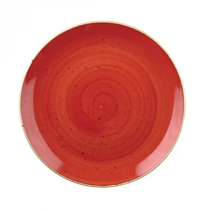 Churchill Stonecast Round Coupe Bowls Berry Red 248mm (Pack of 12) - Image 1