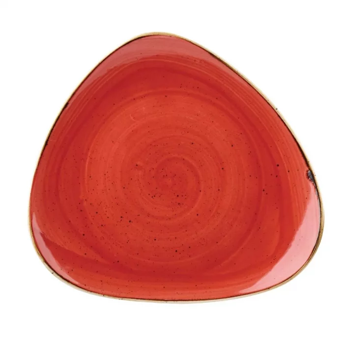 Churchill Stonecast Triangle Plates Berry Red 192mm (Pack of 12) - Image 1