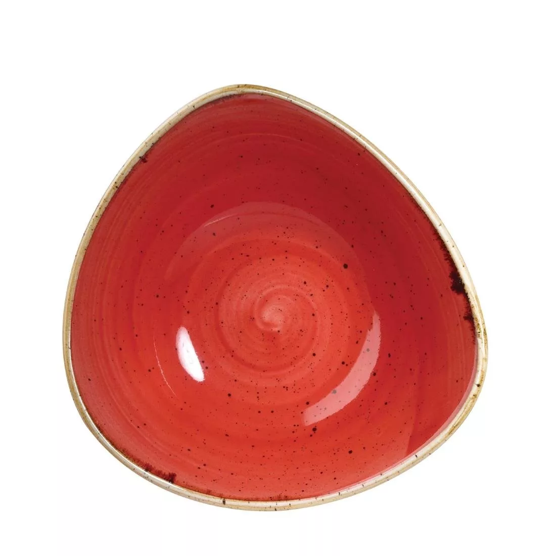 db068_churchill.jpg Churchill Stonecast Triangle Bowls Berry Red 235mm (Pack of 12) - Image 1