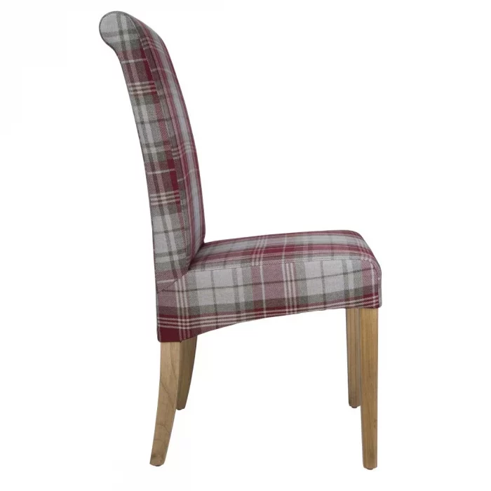 Bolero Austin Dining Chairs Wine Tartan (Pack of 2) - Image 5