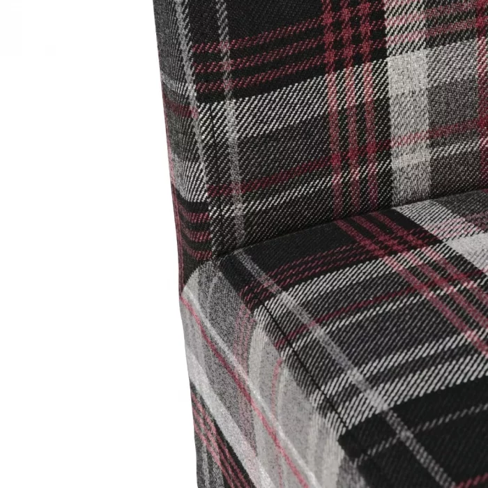 Bolero Austin Dining Chairs Grey Tartan (Pack of 2) - Image 3