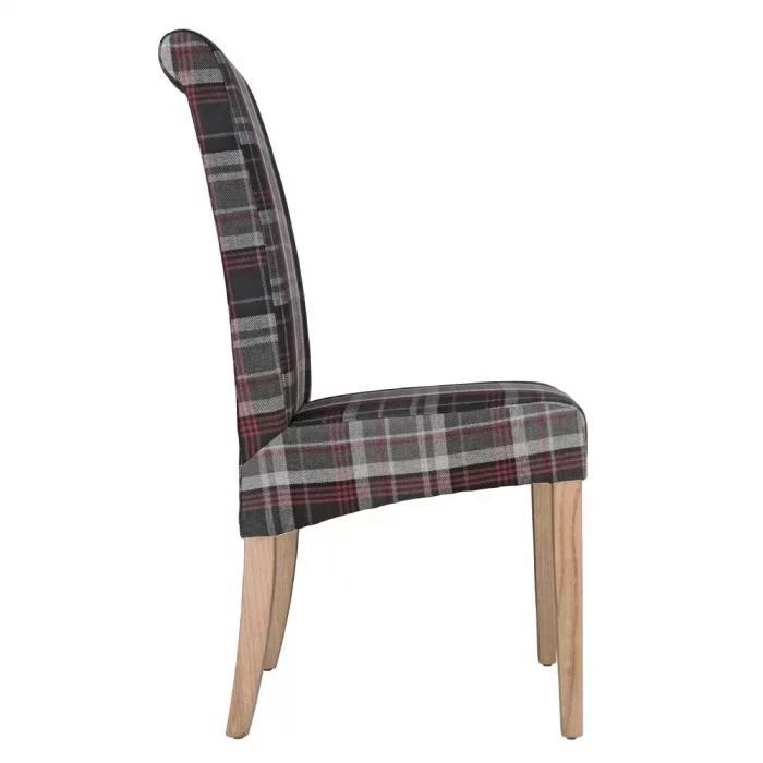 Bolero Austin Dining Chairs Grey Tartan (Pack of 2) - Image 5