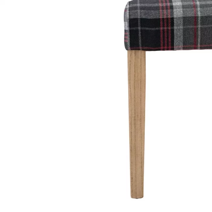 Bolero Austin Dining Chairs Grey Tartan (Pack of 2) - Image 6