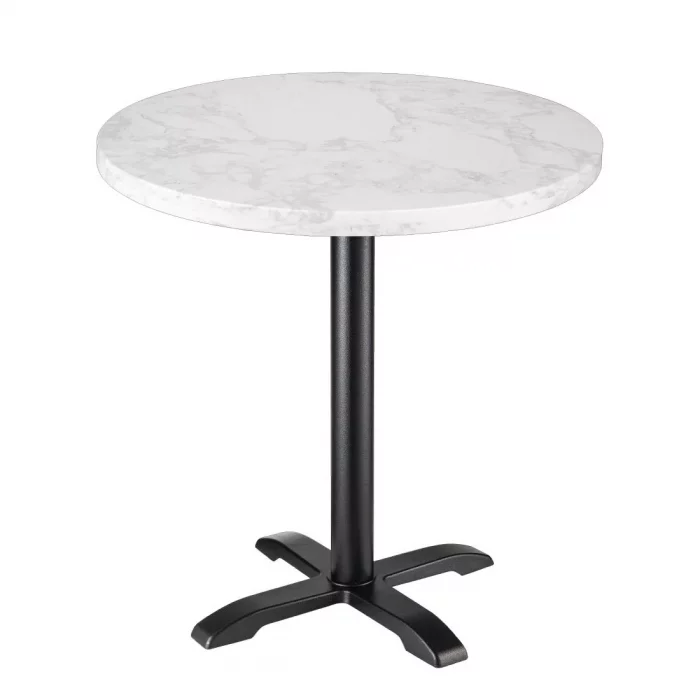 Bolero Round Marble Effect Tabletop White 600mm - Image 2