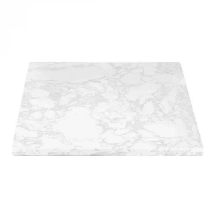 Bolero Square Marble Effect Tabletop White 600mm - Image 3