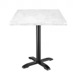 Bolero Square Marble Effect Tabletop White 600mm - Image 2