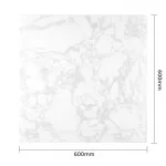 Bolero Square Marble Effect Tabletop White 600mm - Image 5