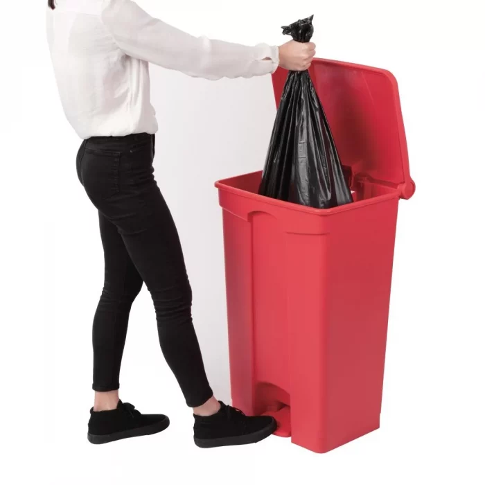 Jantex Kitchen Pedal Bin Red 87Ltr - Image 6