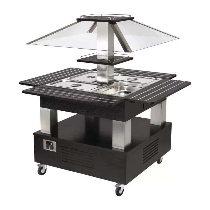 Roller Grill Chilled Salad Bar Square Black - Image 1
