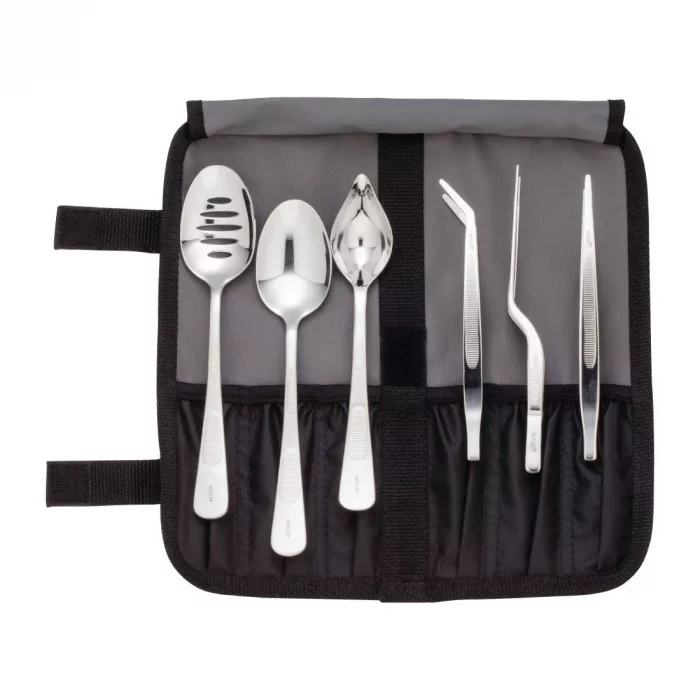 Mercer Culinary 6 Piece Chef Plating Kit with Storage Roll - Image 1