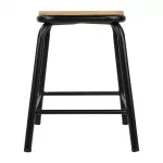 Bolero Cantina Low Stools with Wooden Seat Pad Black (Pack of 4) - Image 5