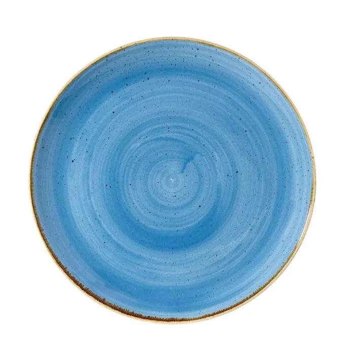 Churchill Stonecast Round Coupe Plates Cornflower Blue 288mm - Image 1