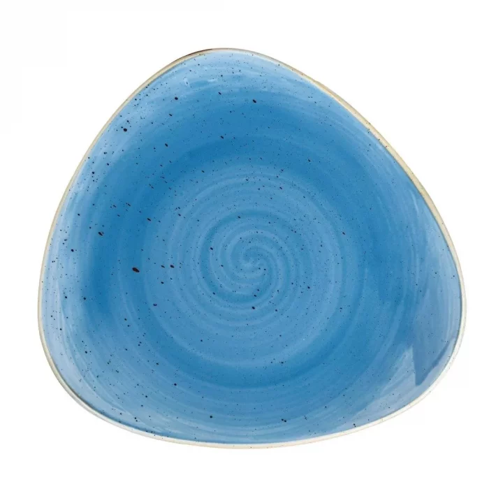 Churchill Stonecast Triangle Plates Cornflower Blue 229mm (Pack of 12) - Image 1