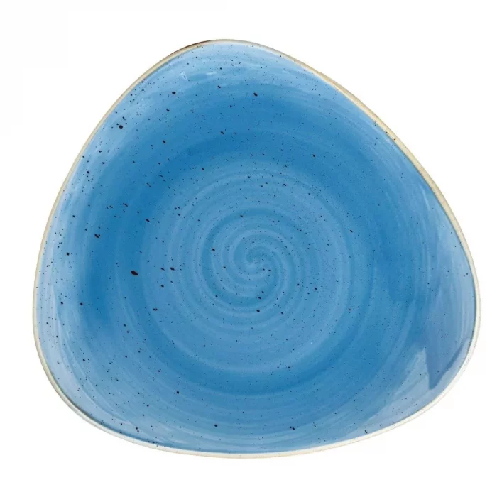 Churchill Stonecast Triangle Plates Cornflower Blue 197mm (Pack of 12) - Image 1
