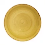 Churchill Stonecast Round Coupe Plates Mustard Seed Yellow 260mm