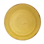 Churchill Stonecast Round Coupe Plates Mustard Seed Yellow 220mm