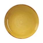 Churchill Stonecast Round Coupe Bowls Mustard Seed Yellow 248mm